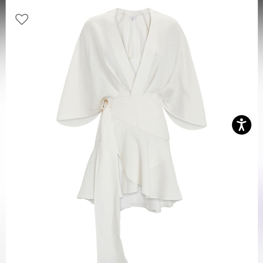 INTERMIX- Significant Other Olivia Ruffled Linen-Blend Mini Dress